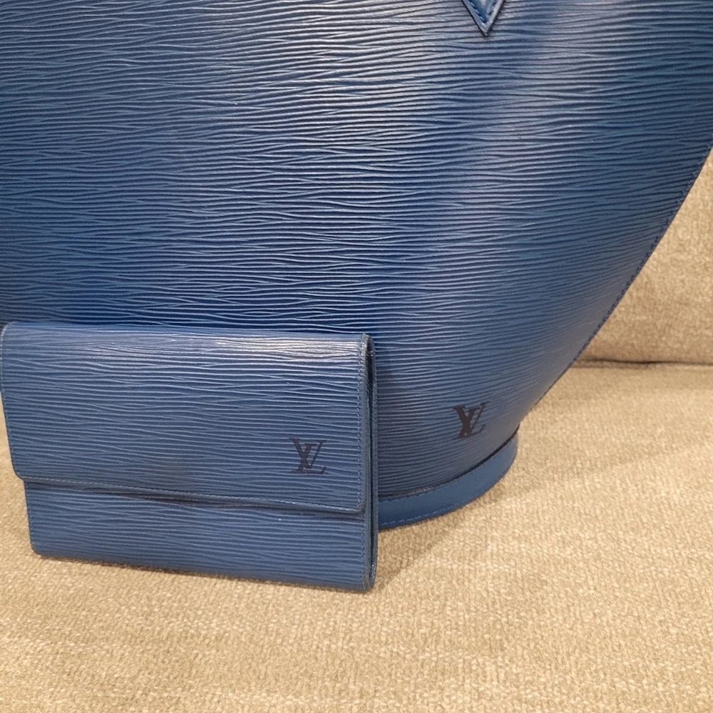 💙🔹️ LOUIS VUITTON🔹️ Saint Jacques blue tote bag and matching wallet + COA - Picture 2 of 14